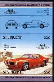 St Vincent 1985 Cars #3 (Leaders of the World) 55c Pontia...