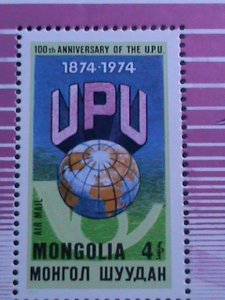 ​MONGOLIA-1974 CENTENARY OF UPU -MNH: S/S -VERY FINE WE SHIP TO WORLDWIDE.