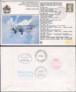 FF28a 1st England - Australia Official Air Mail Standard Cover