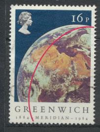 Great Britain SG 1254 - Used bluer sky shade - Greenwich Meridian