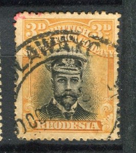 RHODESIA; 1913-22 early GV Admiral issue used Shade of 3d. value