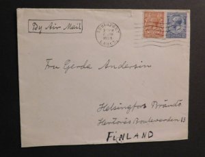 1934 Cover From Southport Lancaster  England to Finland Air Mail