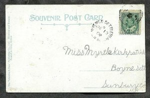 128 - Canada JUVENILE SETTLEMENT NB 1908 Split Ring on Halifax NS Postcard