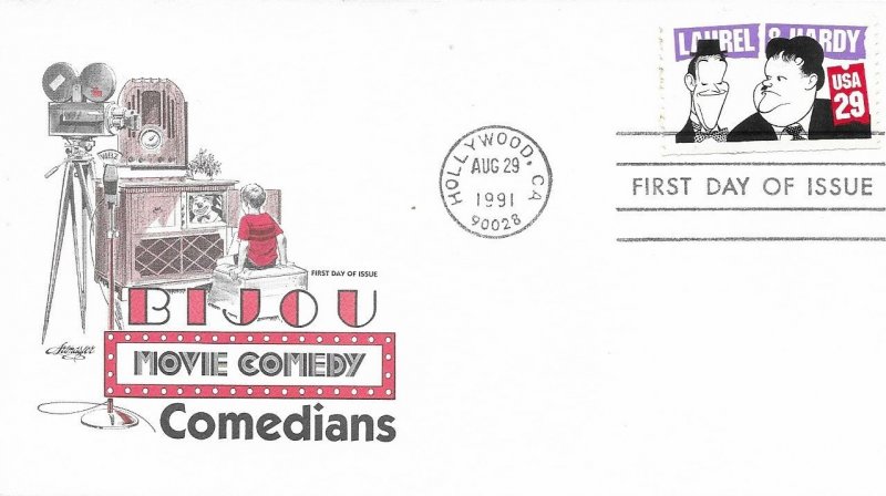 1991 FDC, #2562, 29c Comedians, PCS & Artmaster