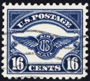 C5, Used 16¢ XF GEM Airmail Stamp * Stuart Katz