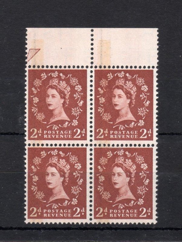 2d PHOSPHOR-GRAPHITE WATERMARK ERROR UNMOUNTED MINT SG 605a BLOCK OF 4 Cat £800