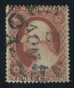 USA 26A - 3 cent Type IV - F/VF Used with black cds cancel Cat $150.00
