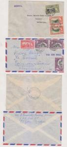 BC TRINIDAD & TOBAGO 1958-60 TWO AIR COVERS TO SWITZERLAND RATED 40c VF 