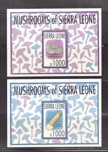 1993 Sierra Leone Sc #1626-27 Souvenir Sheets - Mushrooms Cv$13