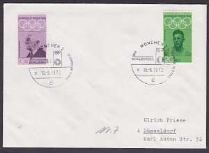 GERMANY 1972 Olympic Games cover special pmk CLOSING CEREMONY..............A3310