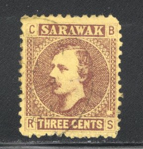 Sarawak, Scott #2    VF, Used,  CV $3.50 ..... 5500137