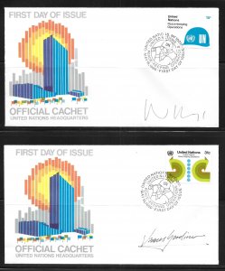 United Nations NY 320-31 Peace Keeping Headquarter Cachet FDC Signed by Designer