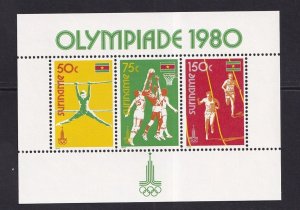 Surinam  #556a  MNH   1980  sheet Olympic games