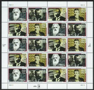 Inventors Pioneers of Communication Sheet of Twenty 32 Cent Stamps Scott 3061-64