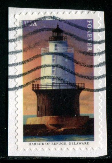 5624 (55c) Mid-Atlantic Lighthouses - Harbor of Refuge SA. used on paper