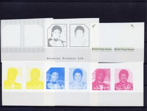 Michael Jackson British Virgin Progressive Proofs 10  Pairs + Original MNH