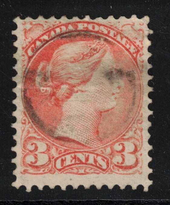 CANADA - 3c QV SC37 Red Orange 1873