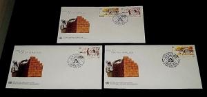 U.N.1987, NEW YORK #495-496, SHELTER FOR THE HOMELESS, SINGLES ON, NICE! LQQK!