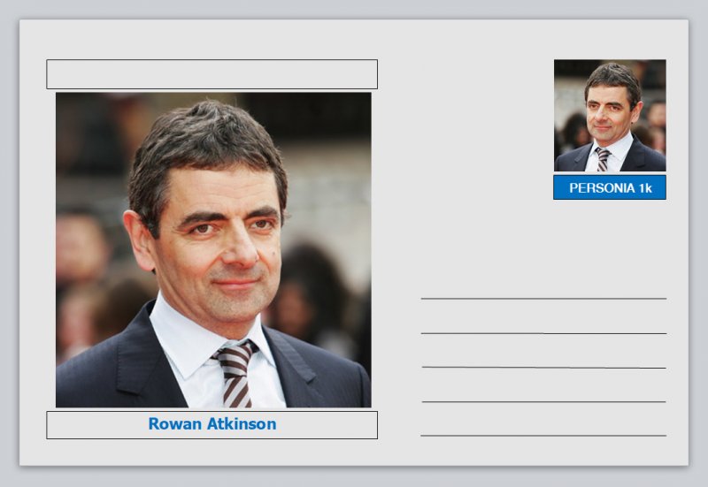 Personalities - postcard - Rowan Atkinson actor comedy cinema movies #2 