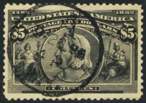 245, Used XF $5 Columbian With PFC Graded 95 XQ Certificate - Stuart Katz