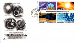 FDC 1982 SC #2009a Artcraft Cachet - Knoxville, TN - Block Of 4 - F76246