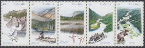 Canada - #1325ai Heritage Rivers Unfolded Strip of Five - MNH