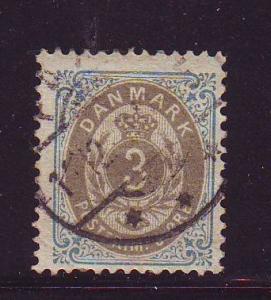 Denmark Sc 25 1875 3 ore  stamp used