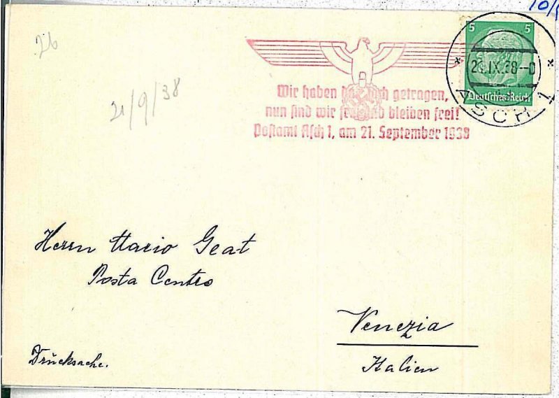 27126 - POSTAL HISTORY Czechoslovakia: CARD to ITALY 1938 EAGLES-