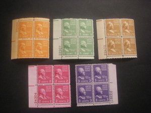 PRESIDENTIAL Series - Scott 803 - 831 PB4 set, .5c - 50c Prexie, MNH CV $160