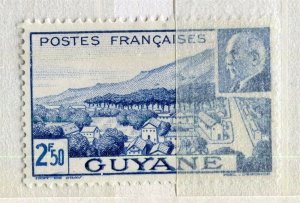 FRENCH COLONIES; GUYANE 1940s early issue Mint hinged 2.50Fr. value