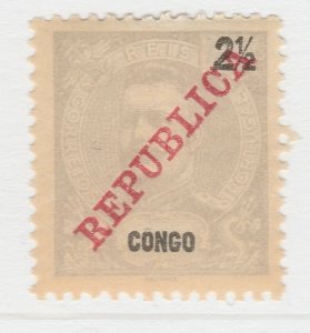 Portugal Congo 1911 Red Overprint 2 1/2r Light Gray MH* Stamp A21P2F4120-
