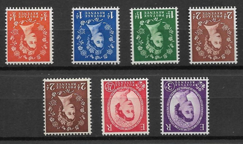 1955-58 Sg 540wi - 545wi Edward Crown Full set of 7 values UNMOUNTED MINT