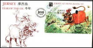 Jersey 777 Year of the Ox Souvenir Sheet U/A FDC