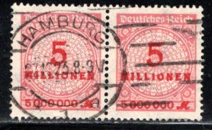 Germany Reich Scott # 285, used, pair, exp.h/s, Mi# 317AP