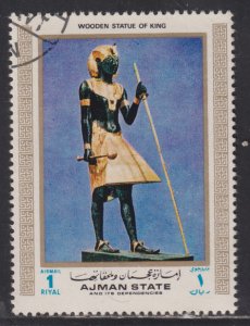 Ajman, UAE Wooden Statue of Egyptian King 1972