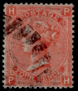 GB QV SG95, 4d DEEP vermilion plate 9, FINE USED. Cat £90. PH