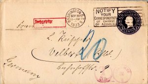 United States U.S. Postal Stationery 3c Washington Circular Die Envelope 1933...