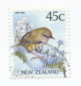 New Zealand 1988  Scott 924 used - 45c, bird, Rock Wren