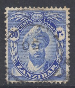 Zanzibar Scott 206 - SG315, 1936 Sultan 30c used