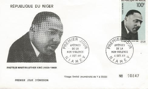 Niger Martin Luther KIng fdc  1966