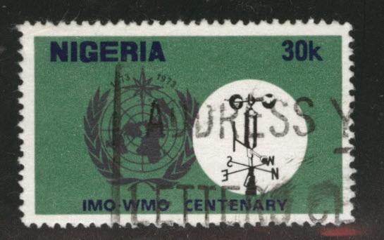 Nigeria Scott 312 used 1973 WMO stamp 