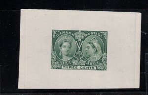 Canada #53DP (M&P #53TC1a) Very Fine Trial Color Die Proof In Green