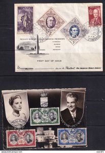Monaco  1956 and up 5 covers +Maxi Card Grace Kelly Prince Ranier USA Presidents