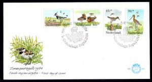 Netherlands B600-B603 Birds U/A FDC