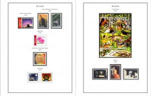 COLOR PRINTED BELGIUM 2000-2010 STAMP ALBUM PAGES (155 illustrated pages)