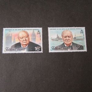 Falkland Islands 1974 Sir Winston Churchill Sc 235-236 set MNH