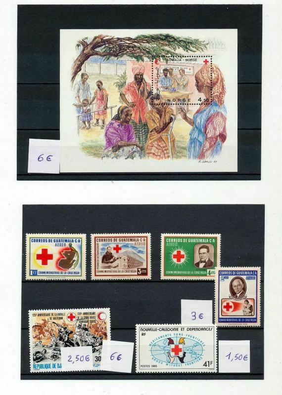 Jordan Norway Lux Algeria RED CROSS Sheets MNH MH (40+) Ref DD641