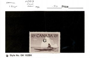 Canada, Postage Stamp, #O39 Mint NH, 1955 Official (AC)