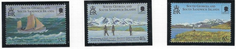 South Georgia 254-56 MNH 2000 Sir Ernest Shackleton (fe8361)