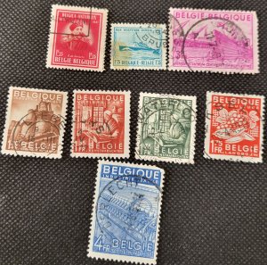 Belgium, 1946-48, post WW II, Industry & Agriculture, short sets, used, SCV$2.15